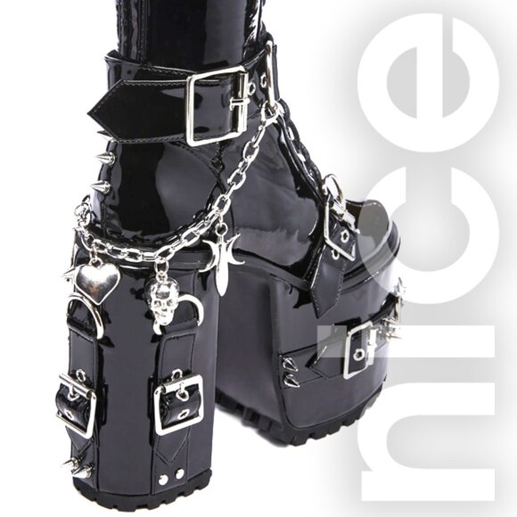 DOLLS KILL SECRET IDENTITIES PLATFORM BOOTS - Picture 6 of 8